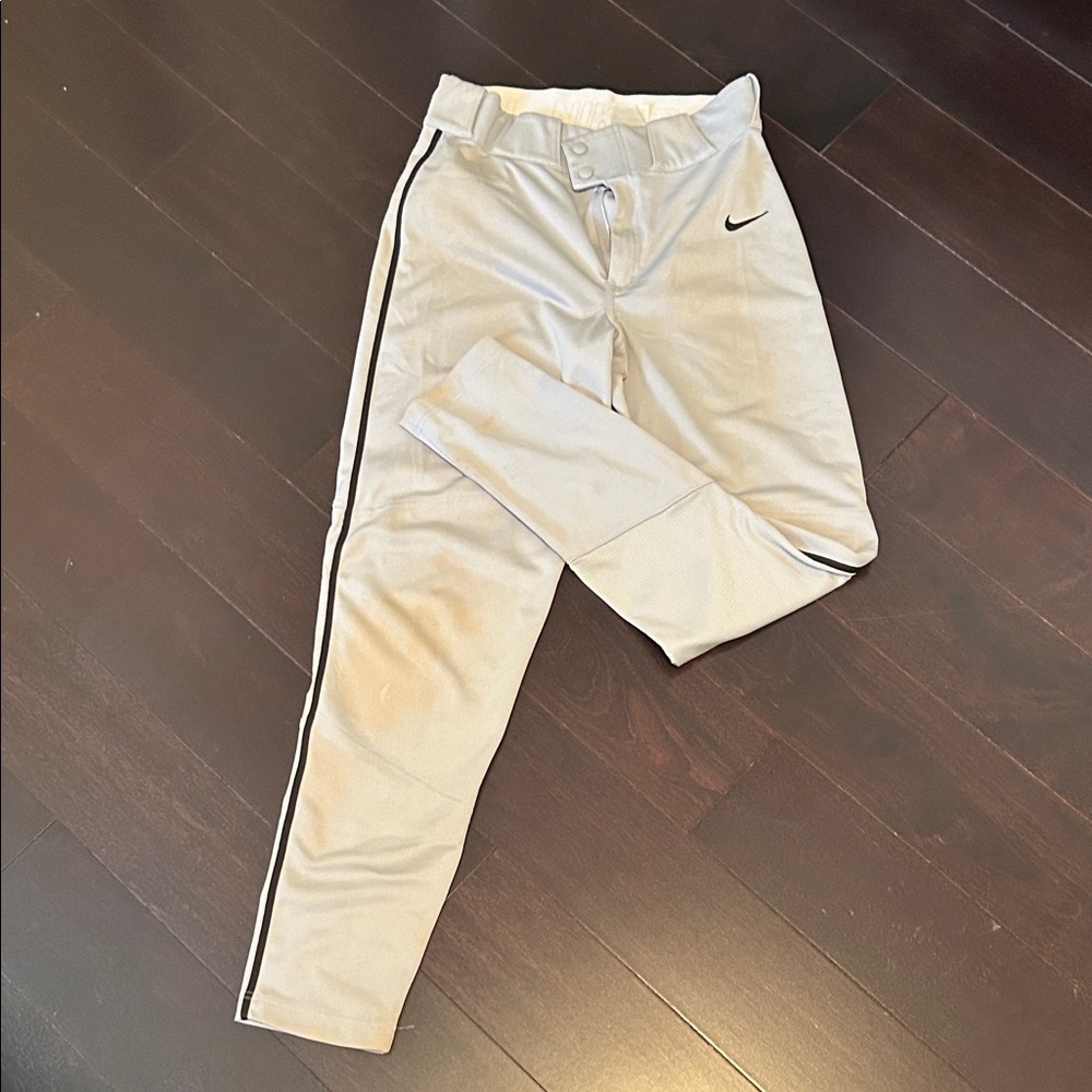 Nike Gray Baseball Pants with Black Side Stripe